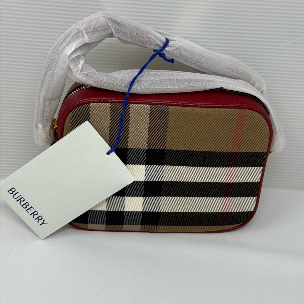 Burberry Red and Gold Accent Bag